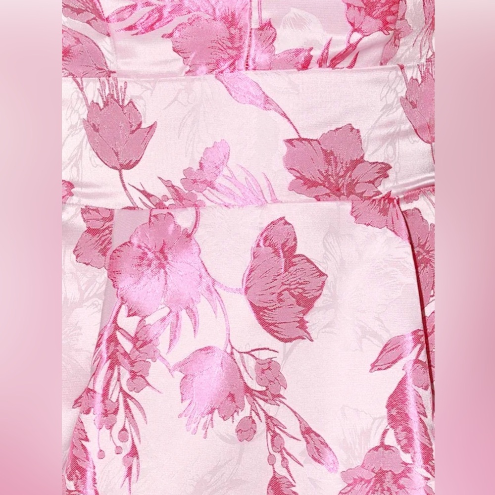Lulus With Passion Pink Floral Print Jacquard Sleeveless Maxi Dress. NWT - Picture 4 of 4
